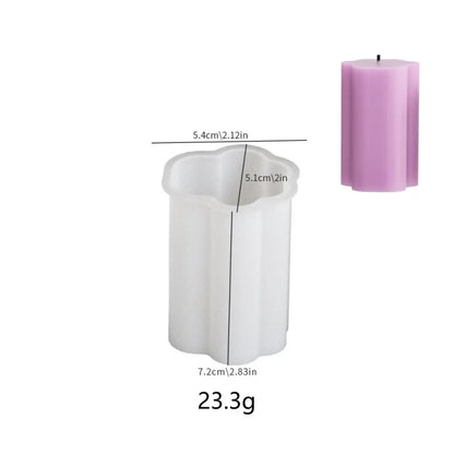 3D Geometric Silicone Candle Mold Texture Cylindrical Soap Mold DIY Nordic Style Aromatherapy Candle Mold Home Decoration