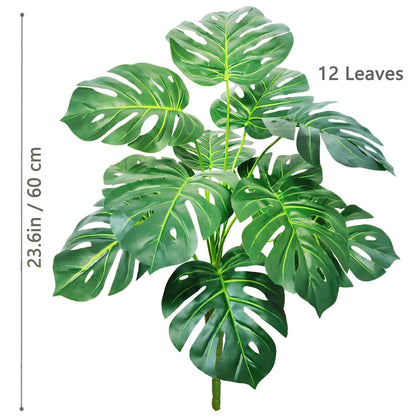 52-104cm(40.94in)  Artificial Monstera Plant Fake Palm Tree Plastic Turtle Leaf Green Plant for Home Garden Room Office Decor