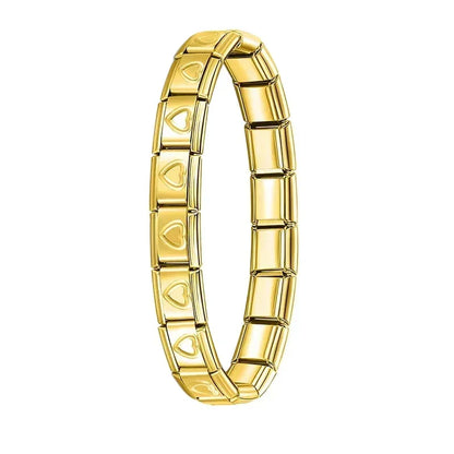 Hapiship 2024 New Men/Women's Jewelry 7/9/13mm Width Itanlian Elastic Charm Bracelet Fashion Stainless Steel Bangle ST-Top