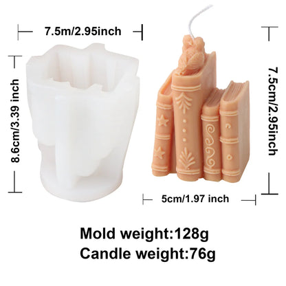3D Book Silicone Candle Mould  DIY Literary Style Plaster Epoxy Resin Casting Mould Book Frame Cement Gypsum Home Decor