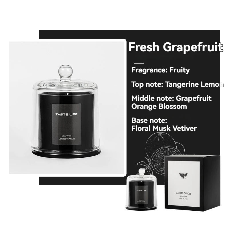 Premium sojawas geurkaarsen met glazen cloche, rookloze etherische olie aromatherapie voor thuisspa, cadeau klaar decoratief