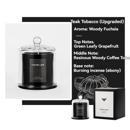 Premium sojawas geurkaarsen met glazen cloche, rookloze etherische olie aromatherapie voor thuisspa, cadeau klaar decoratief