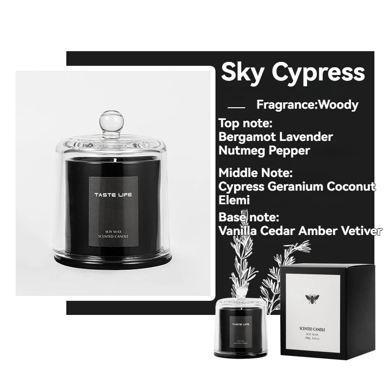 Premium sojawas geurkaarsen met glazen cloche, rookloze etherische olie aromatherapie voor thuisspa, cadeau klaar decoratief