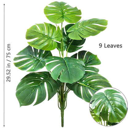 52-104cm(40.94in)  Artificial Monstera Plant Fake Palm Tree Plastic Turtle Leaf Green Plant for Home Garden Room Office Decor