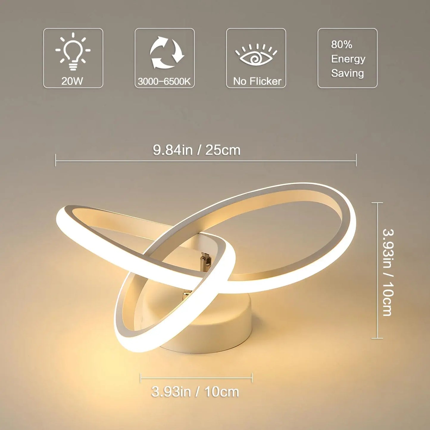 LED Ceiling Light, Modern Ceiling Lamp 20W 2200LM White Ceiling Lamp for Kitchen, Hallway, Bedroom, Switch Control