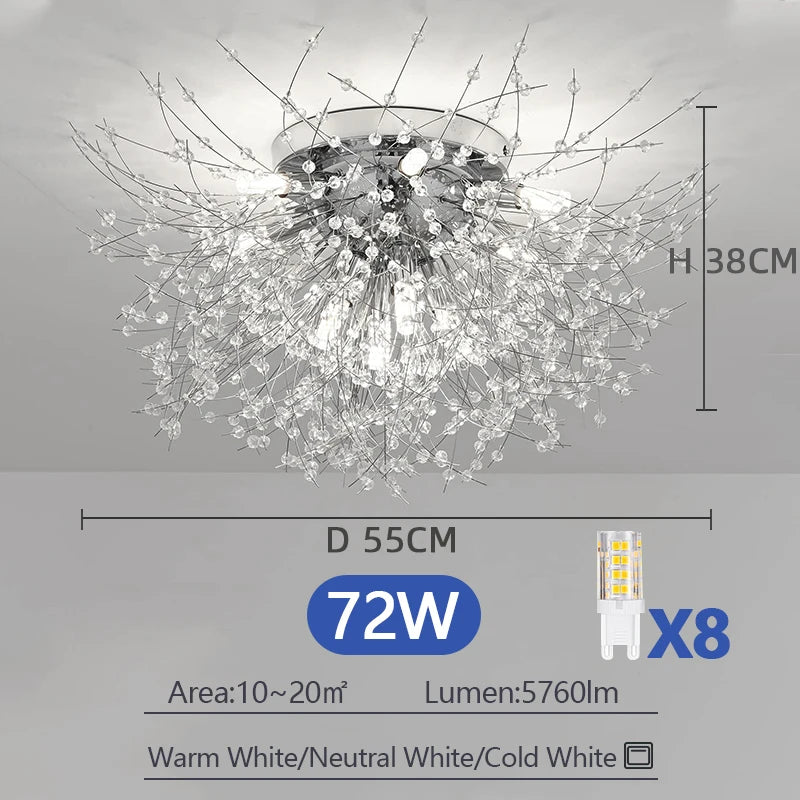 Luxury Ceiling Pendant Lamp French Dandelion Modern Ceiling Chandelier for Living Room Children's Room Kitchen Decorative Lamps