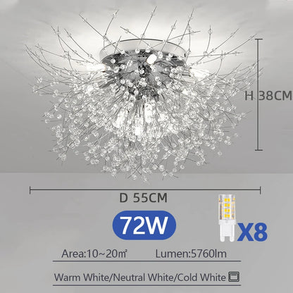 Luxury Ceiling Pendant Lamp French Dandelion Modern Ceiling Chandelier for Living Room Children's Room Kitchen Decorative Lamps