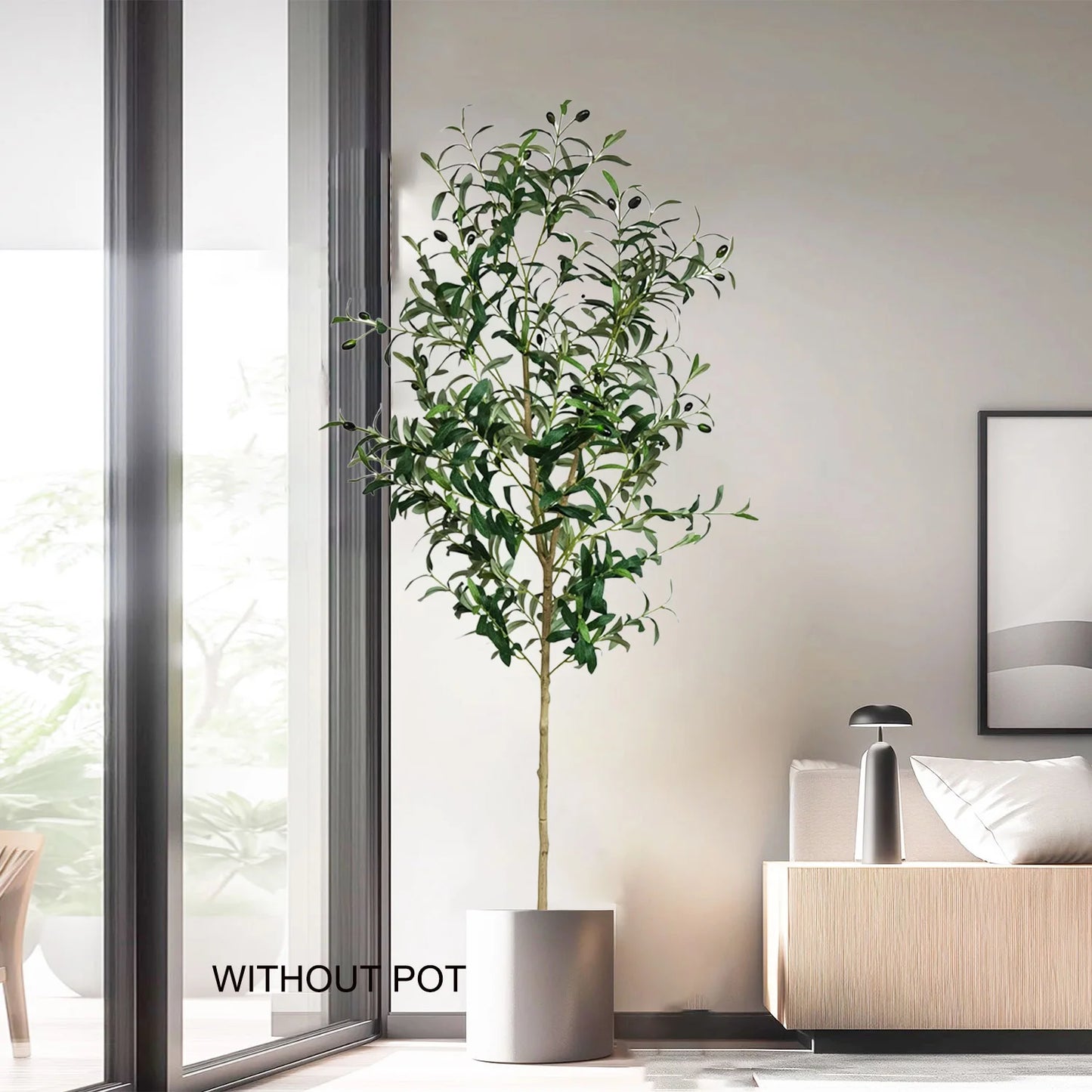 120-180CM Artificial Olive Tree Branch Without Pot Modern Minimalist Fake Plant for Home garden Living Room Balcony shops Decor