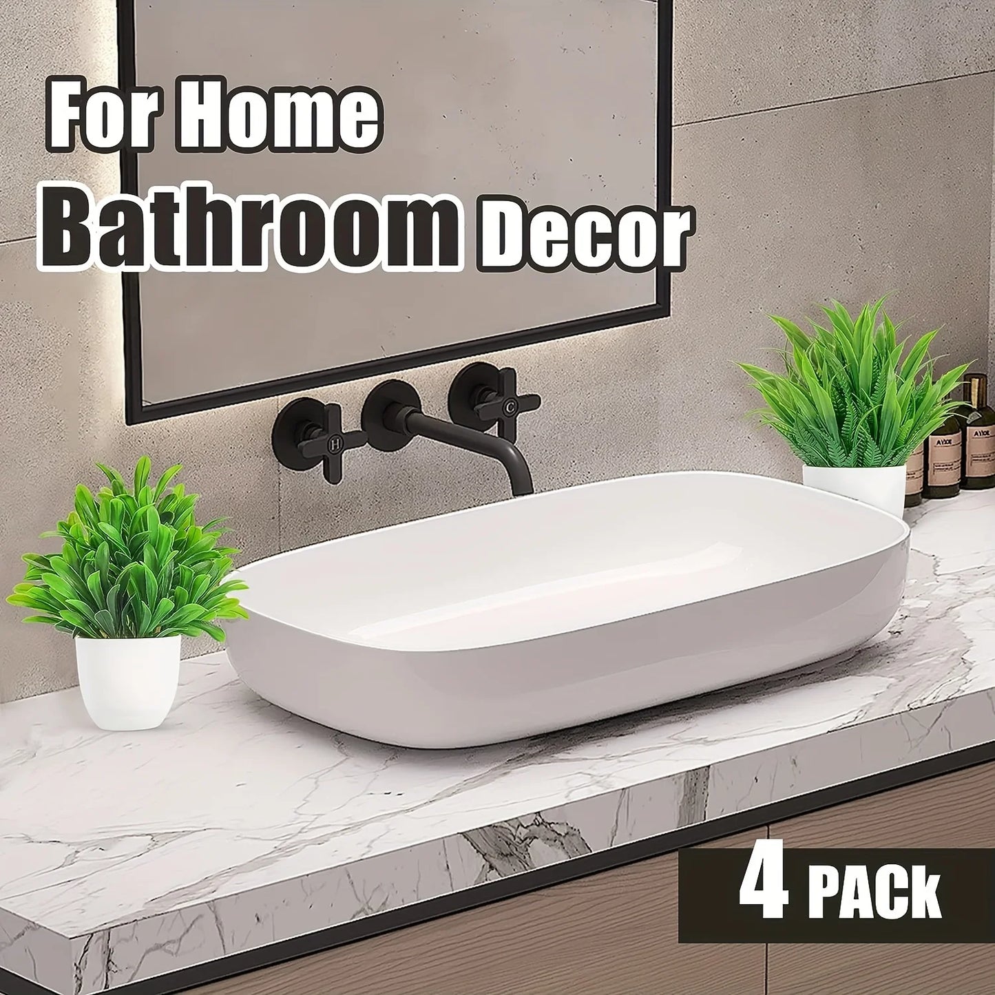 4-pack mini kunstmatige potplanten nep bonsai groen voor thuiskantoor boerderij badkamer plank decor binnen