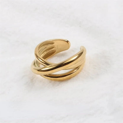 Celeste Glow – Bague statement ajustable en or