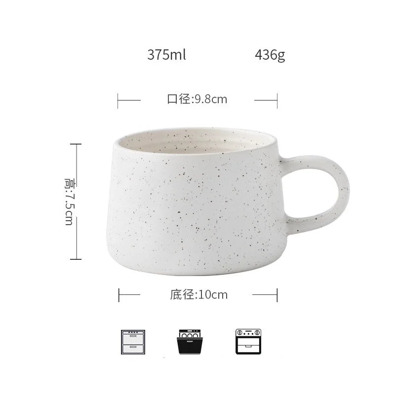 500ML Japanese Coffee Mug Thread Vintage Coffee Cups Ceramic Water Tea Cup Drinkware Home Office Large Capacity