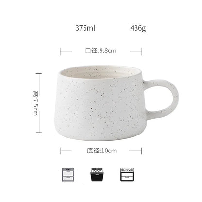 500ML Japanese Coffee Mug Thread Vintage Coffee Cups Ceramic Water Tea Cup Drinkware Home Office Large Capacity