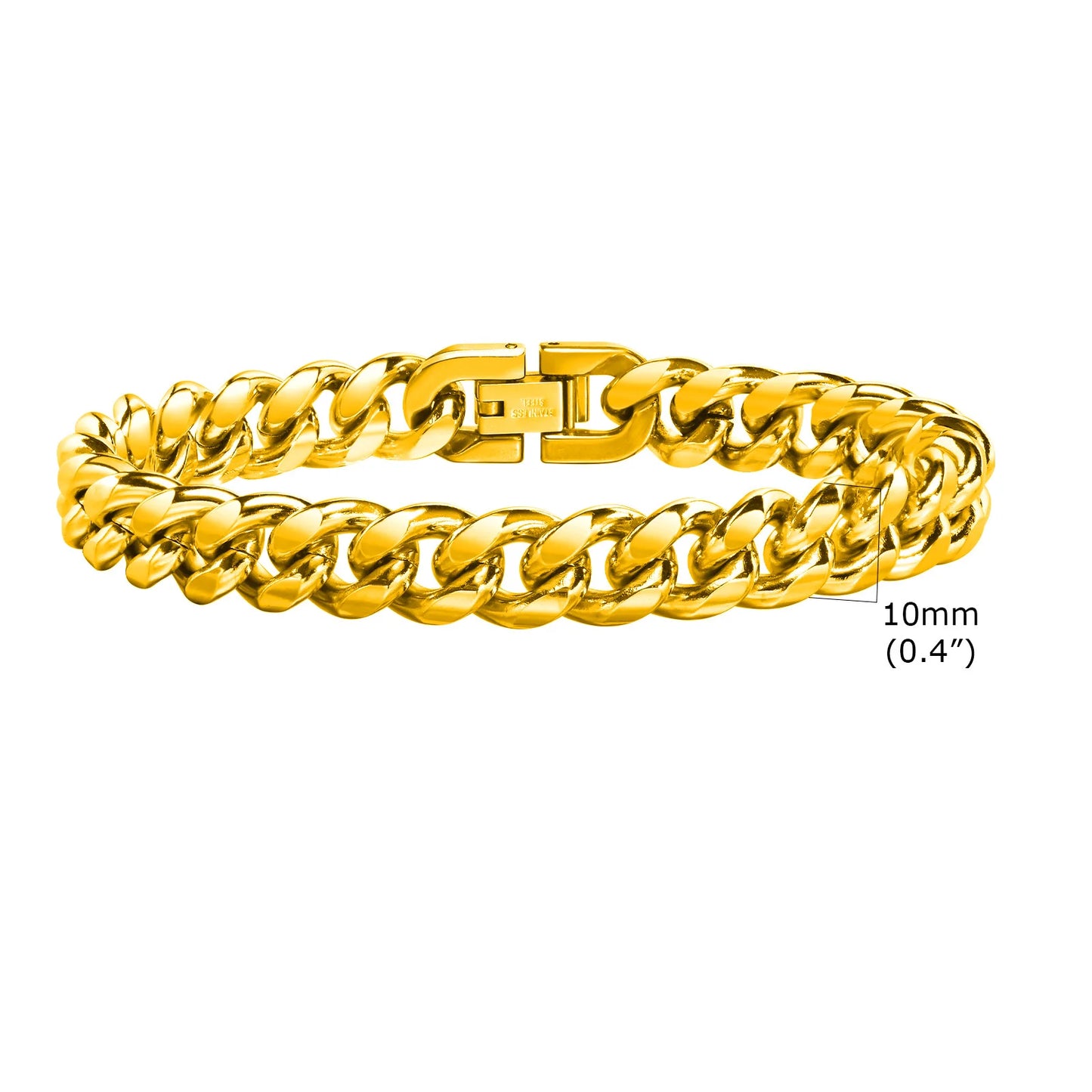 Vnox 18cm/20cm/22cm Stainless Steel Bold Cuban Bracelets for Men Women,6mm/8mm/10mm/12mm Width Miami Curb Links Wristband Gift