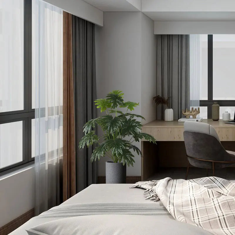 75Cm 24 Hoofden Kunstmatige Palmboom Grote Nep Monstera Planten Plastic Philodendron Bladeren Groene Schildpad Blad Voor Thuis Outdoor Decor