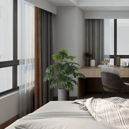 75Cm 24 Hoofden Kunstmatige Palmboom Grote Nep Monstera Planten Plastic Philodendron Bladeren Groene Schildpad Blad Voor Thuis Outdoor Decor