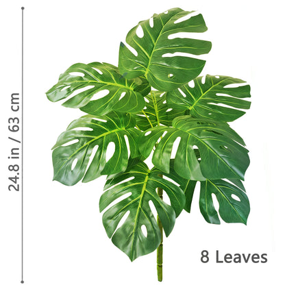 52-104cm(40.94in)  Artificial Monstera Plant Fake Palm Tree Plastic Turtle Leaf Green Plant for Home Garden Room Office Decor