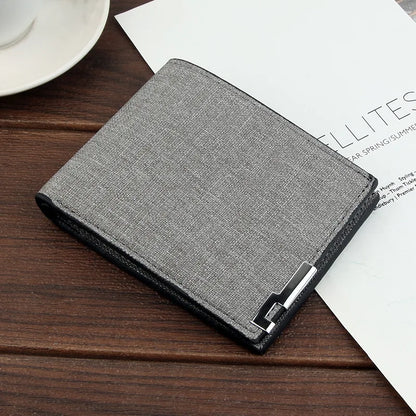 Multifunctional Men's Canvas Wallet Leisure Travel Lightweight Portable Short Style All Match Male Credit Card Holder Coin Purse