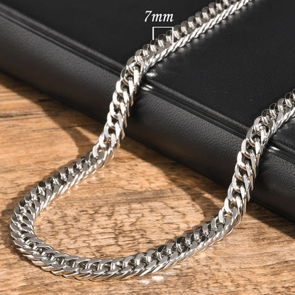 Vnox 3/5/7/9mm Thick Cuban Chain Necklaces for Men Women,Simple Miami Curb Links Collar,Waterproof Stainless Steel Unisex Chain
