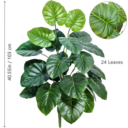 52-104cm(40.94in)  Artificial Monstera Plant Fake Palm Tree Plastic Turtle Leaf Green Plant for Home Garden Room Office Decor