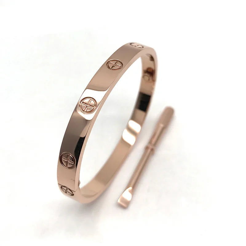 Luxe merk roestvrij staal liefde schroevendraaier kruis nagel armbanden voor mannen vrouwen paar armbanden Valentijnsdag verjaardagscadeau