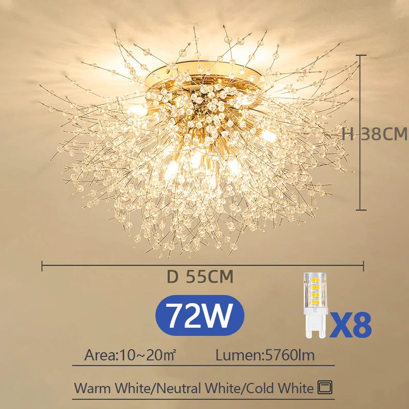 Luxury Ceiling Pendant Lamp French Dandelion Modern Ceiling Chandelier for Living Room Children's Room Kitchen Decorative Lamps