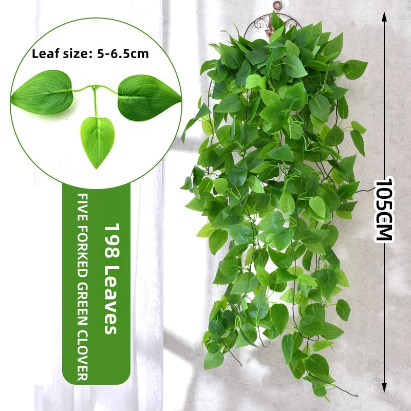 Artificial Ivy Vines Fake Leaves Garland 105cm/41.3in Long Clover Plant for Floral Arrangement for Wall Hanging Backdrop Bouquet