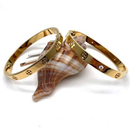 Luxe merk roestvrij staal liefde schroevendraaier kruis nagel armbanden voor mannen vrouwen paar armbanden Valentijnsdag verjaardagscadeau