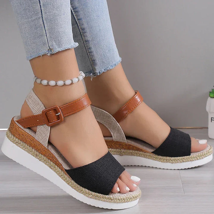 CHARLENE™ – Sandales Wedge Décontractées à Talon