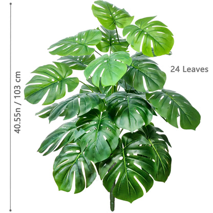 52-104cm(40.94in)  Artificial Monstera Plant Fake Palm Tree Plastic Turtle Leaf Green Plant for Home Garden Room Office Decor