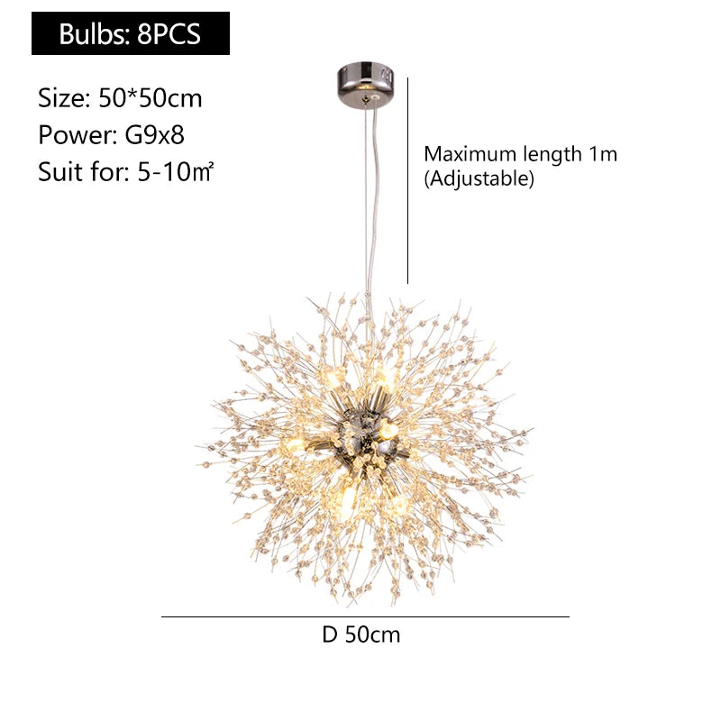 Luxury Ceiling Pendant Lamp French Dandelion Modern Ceiling Chandelier for Living Room Children's Room Kitchen Decorative Lamps