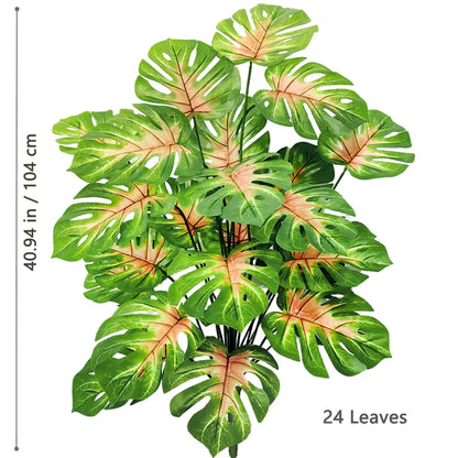 52-104cm(40.94in)  Artificial Monstera Plant Fake Palm Tree Plastic Turtle Leaf Green Plant for Home Garden Room Office Decor