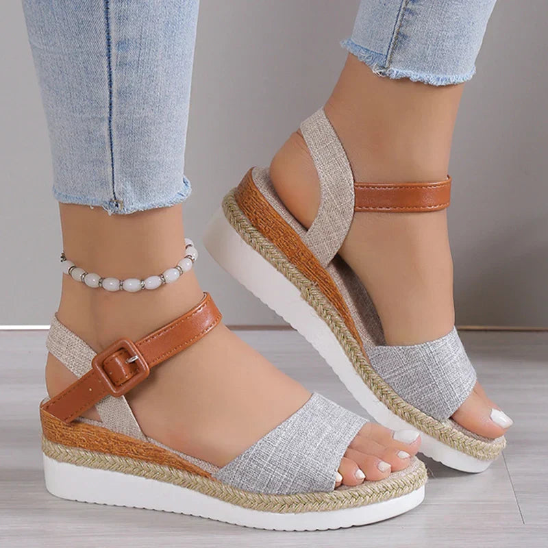 CHARLENE™ – Sandales Wedge Décontractées à Talon