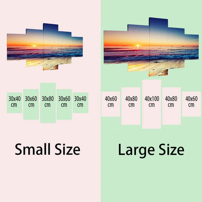 5 natuurlijke meerlandschap olieverfschilderij kunst aan de muur, HD canvas print poster, geschikt voor, thuis, woonkamer, kamer decoratie schilderij