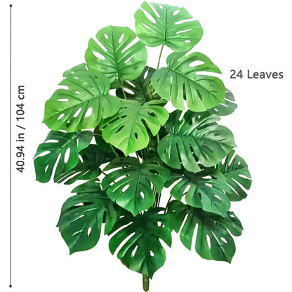 52-104cm(40.94in)  Artificial Monstera Plant Fake Palm Tree Plastic Turtle Leaf Green Plant for Home Garden Room Office Decor