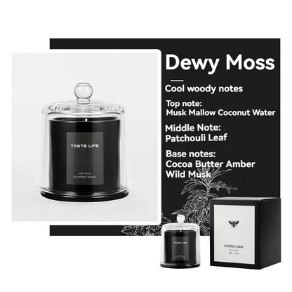 Premium sojawas geurkaarsen met glazen cloche, rookloze etherische olie aromatherapie voor thuisspa, cadeau klaar decoratief