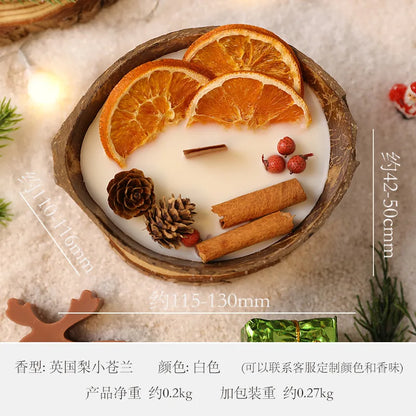 Coconut Bowl Candle with Dried Flowers Home Decorative Candles Eco Friendly Aromatherapy Candle for Weddding