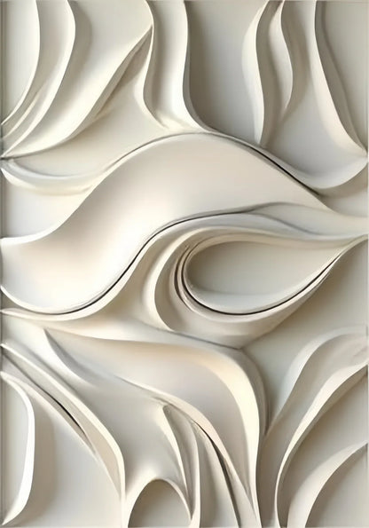 Minimalist Irregular White Wave Style Modern Wall Art 3d Textured Visual Abstract Posters Print Canvas Painting For Home Deco