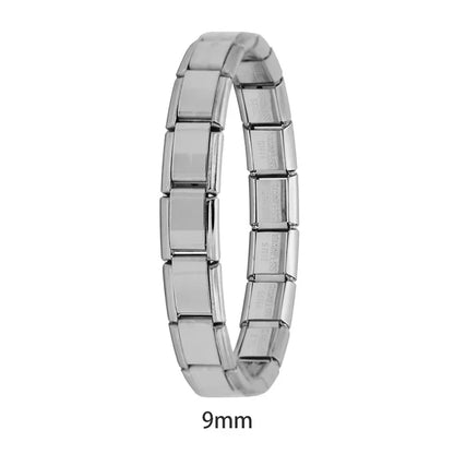 Hapiship 2024 New Men/Women's Jewelry 7/9/13mm Width Itanlian Elastic Charm Bracelet Fashion Stainless Steel Bangle ST-Top