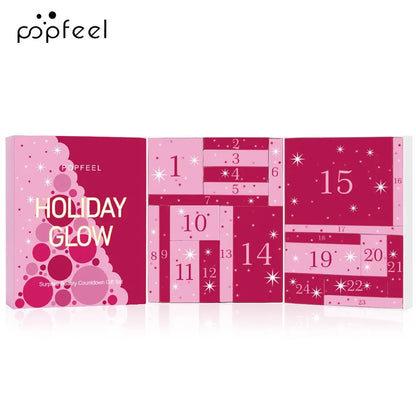 Kerst Countdown Make-up Set Lippenstift Oogschaduw Cosmetica 24-delige Vakantie Schoonheid Adventskalender Geschenkdoos voor Dames Meisjes