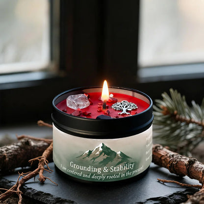 Law of Attraction Peace Ritual Candle, Lavender & Chamomile Aroma with Healing Crystals, Great for Holiday Gifting Christmas