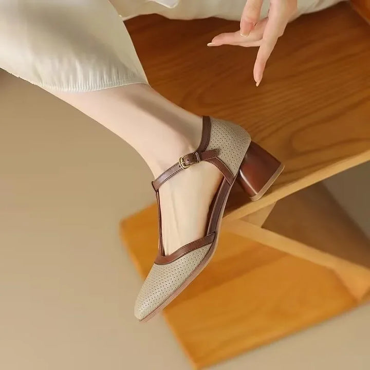 Escarpins Isava en Cuir Véritable à Talons Moyens