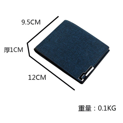 Multifunctional Men's Canvas Wallet Leisure Travel Lightweight Portable Short Style All Match Male Credit Card Holder Coin Purse