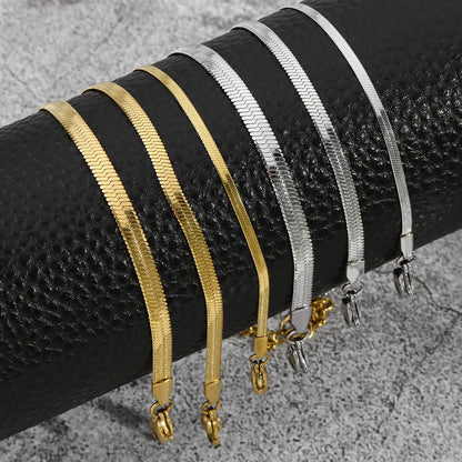 Hip Hop Roestvrij Stalen Armband Goud Kleur Snake Chain Titanium Stalen Armband Voor Vrouwen Mannen Mode-sieraden Accessoires