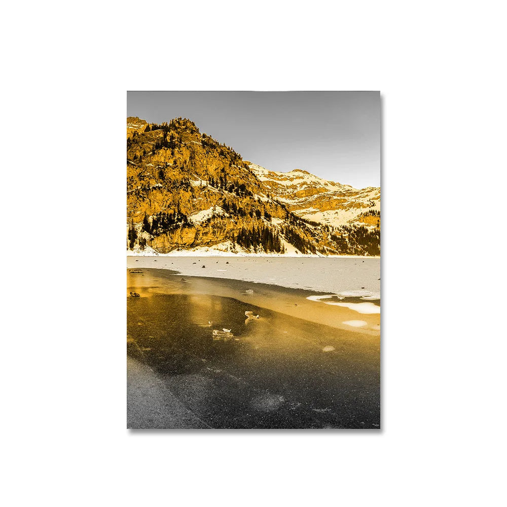 3PCS Frameless Canvas Paintings Sunset Sea Beach Natural Landscape Poster and Prints Wall Art Picture for Living Room Home Decor