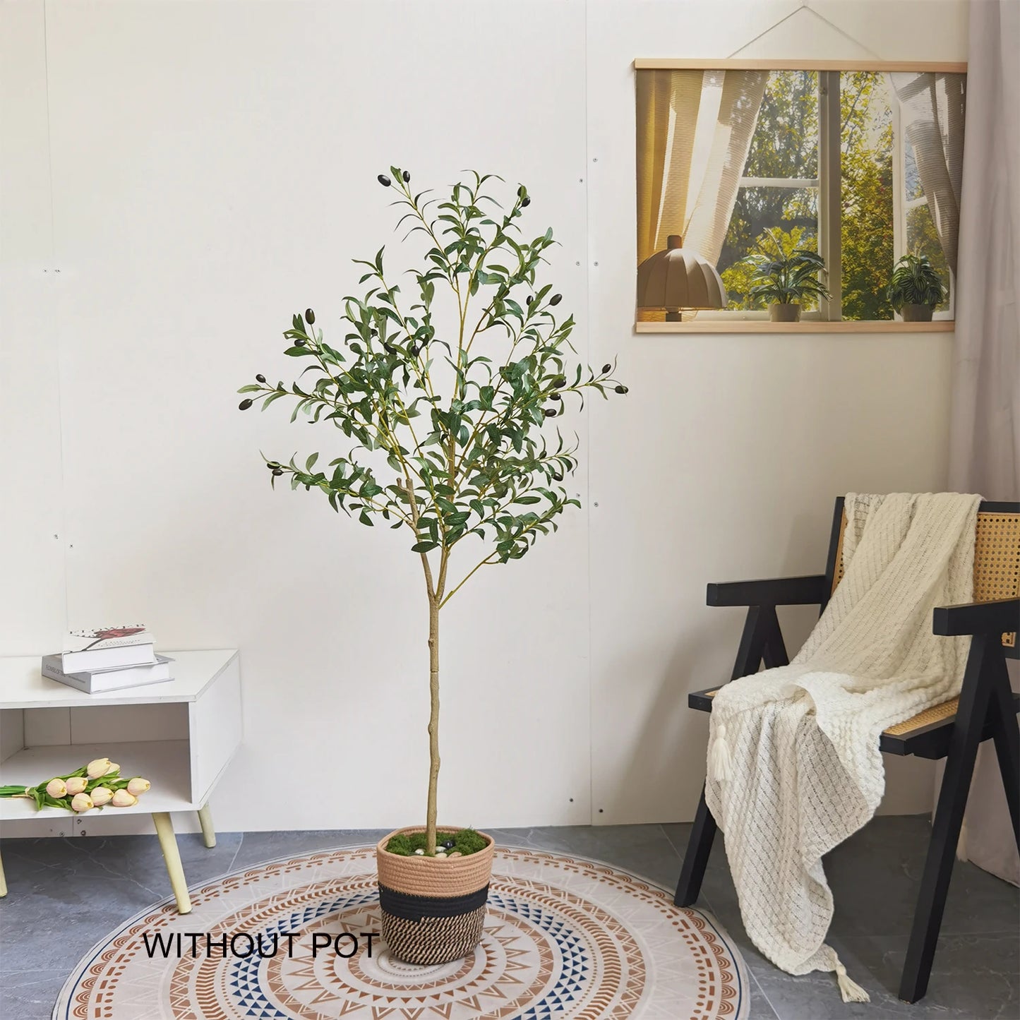 120-180CM Artificial Olive Tree Branch Without Pot Modern Minimalist Fake Plant for Home garden Living Room Balcony shops Decor