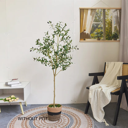 120-180CM Artificial Olive Tree Branch Without Pot Modern Minimalist Fake Plant for Home garden Living Room Balcony shops Decor