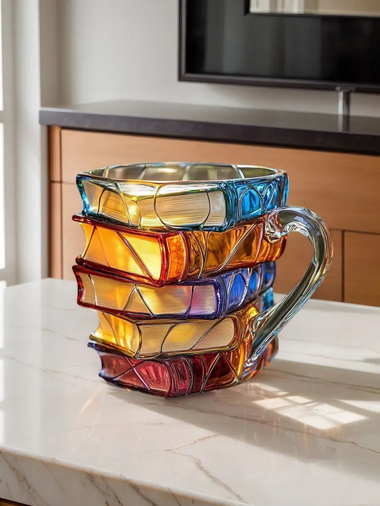 Painted Book Coffee Mug Unny Reading Coffee Mug Gifts for Home Office Decoration