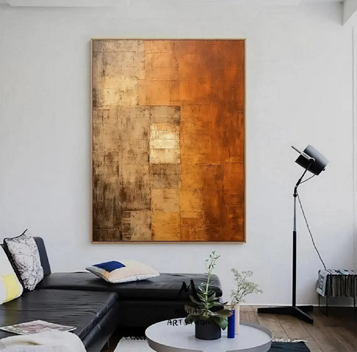 Brown Wabi-Sabi Painting Dark Brown Abstract Painting Medieval Brown Handmade Oil Painting Black Minimalist Wall Decor Wall A