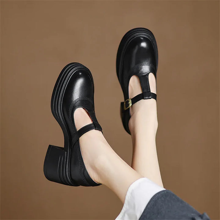 Elvana Chunky Mary Jane Pumps