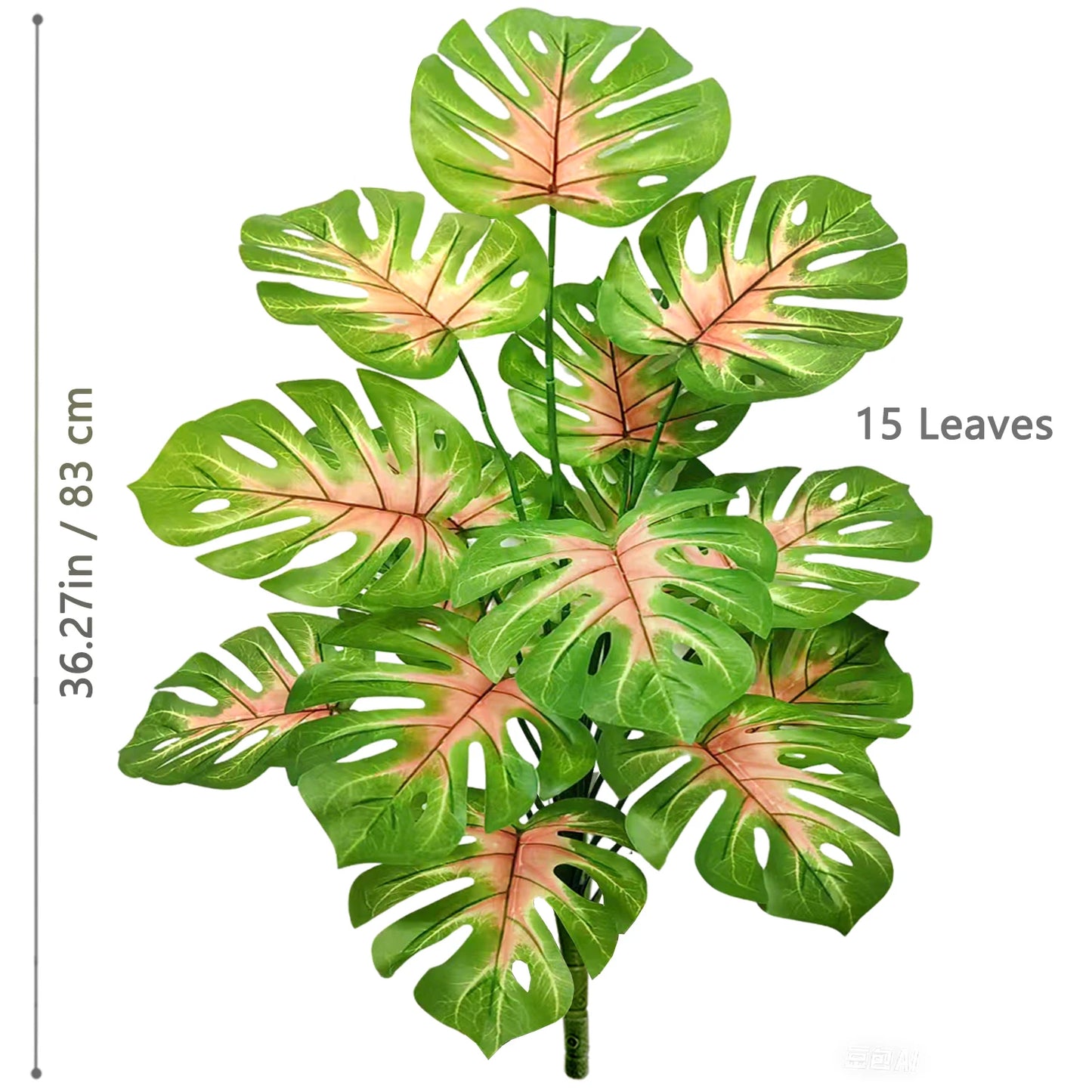 52-104cm(40.94in)  Artificial Monstera Plant Fake Palm Tree Plastic Turtle Leaf Green Plant for Home Garden Room Office Decor